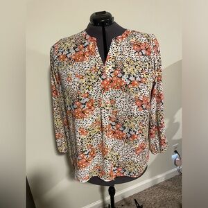 T TAHARI crepe plus size blouse